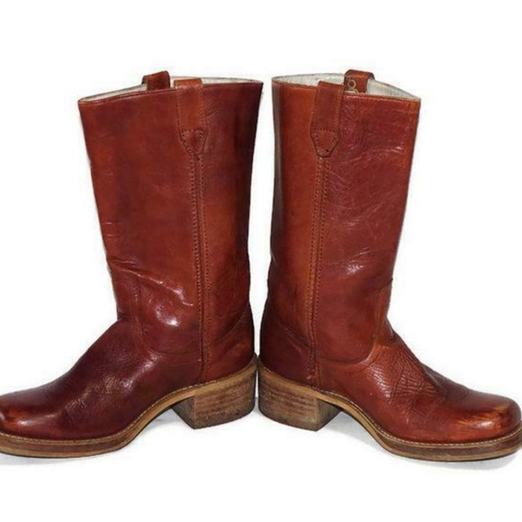 Vintage Trucker Boots Leather Campus Riding 9.5‎ D